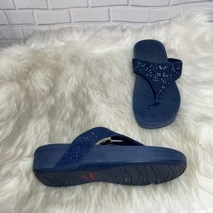 Vionic Kehoe Navy Blue Thong Sandals Sz 9